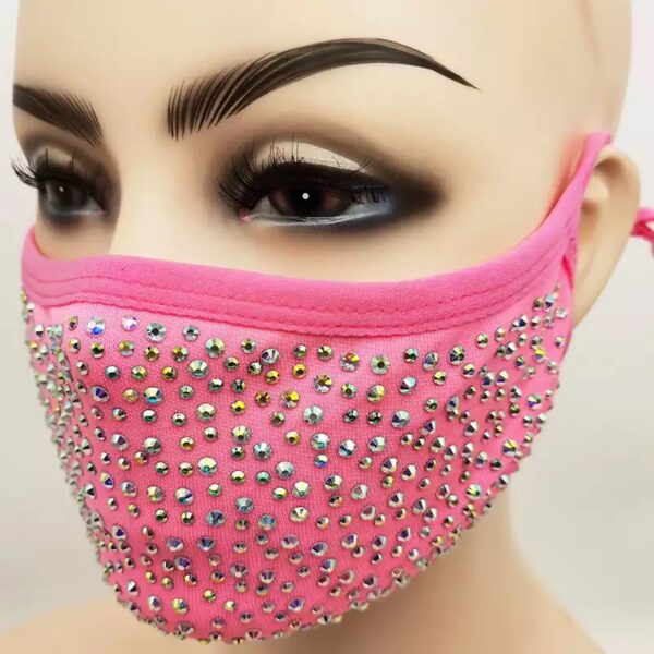 hot pink + AB rhinestone mask - Image 2