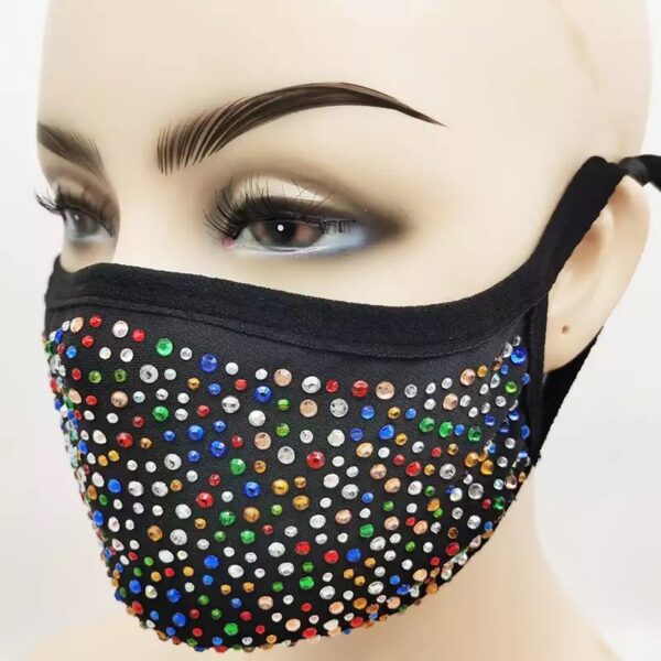 black + mix rhinestone mask - Image 2