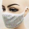 white + AB rhinestone mask - Image 2