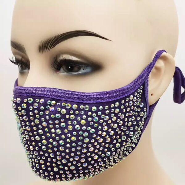 purple + AB rhinestone mask - Image 2