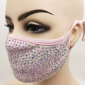 pink + AB rhinestone mask