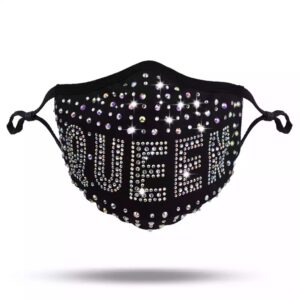 queen pattern +AB rhinestone mask