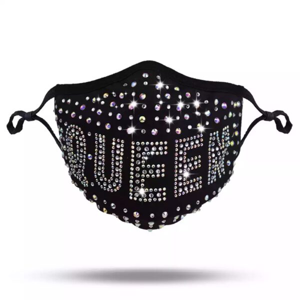 queen pattern +AB rhinestone mask - Image 2