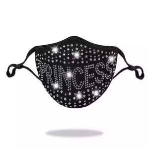 princess pattern rhinestone mask