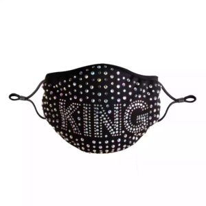 king pattern + AB rhinestone mask