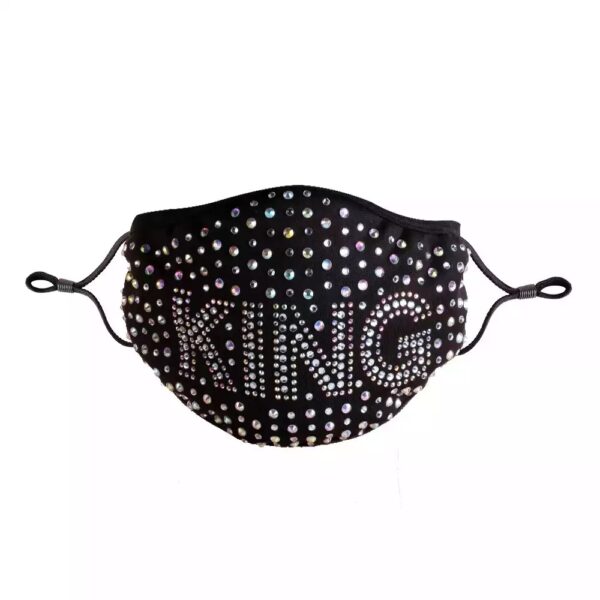 king pattern + AB rhinestone mask - Image 2