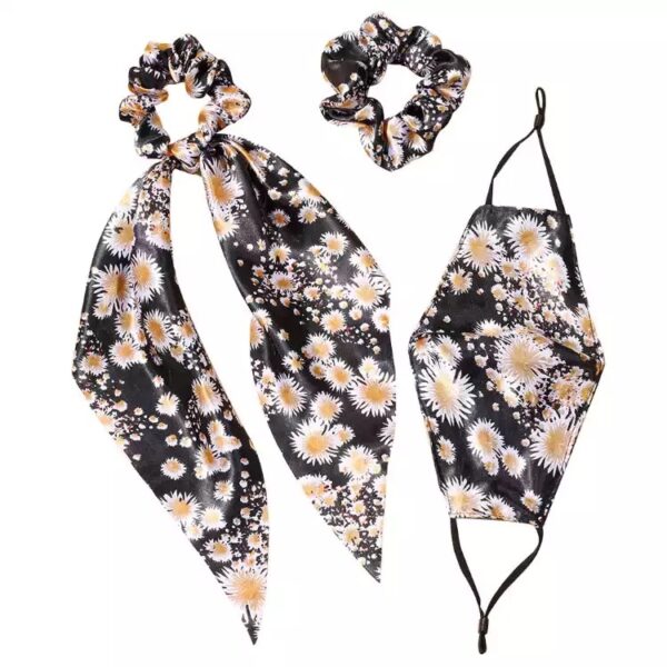 silk black floral design mask - Image 5