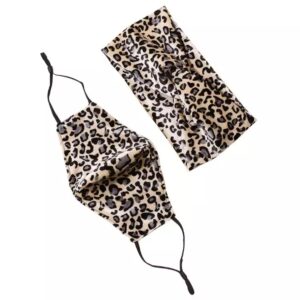 leopard print mask set
