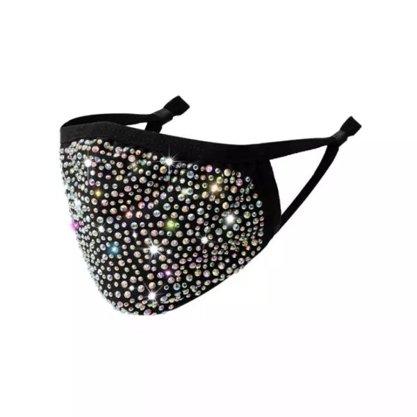 black + AB rhinestone mask - Image 4