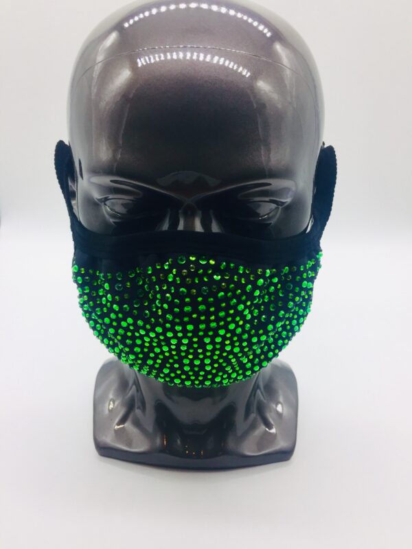 green rhinestone mask