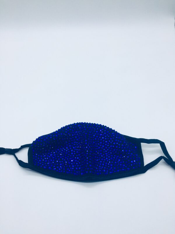 black + blue rhinestone mask - Image 3