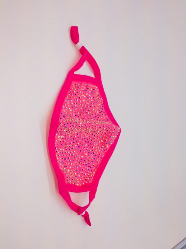 hot pink + AB rhinestone mask - Image 5