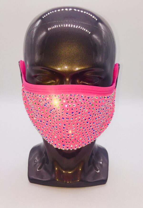 hot pink + AB rhinestone mask - Image 4