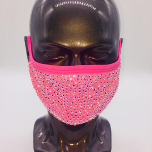 hot pink + AB rhinestone mask