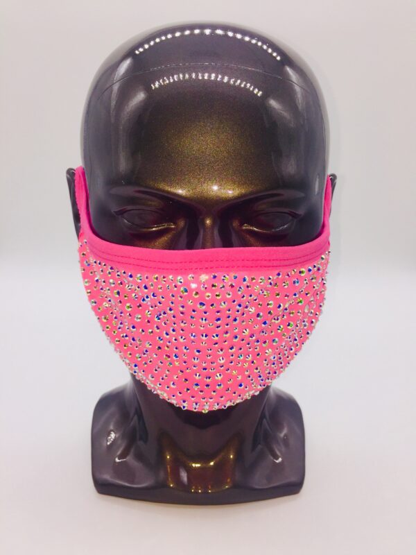 hot pink + AB rhinestone mask