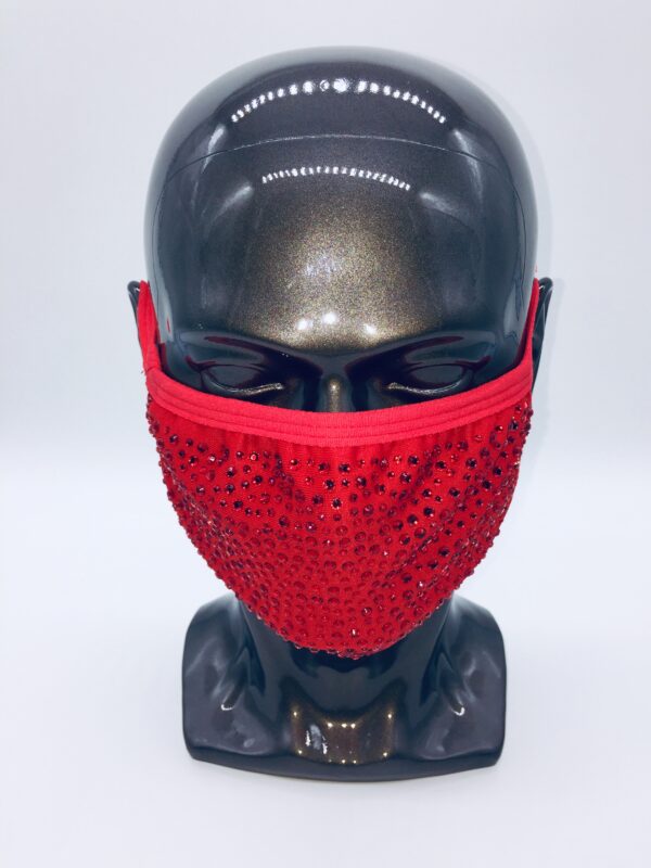 red+red rhinestone mask