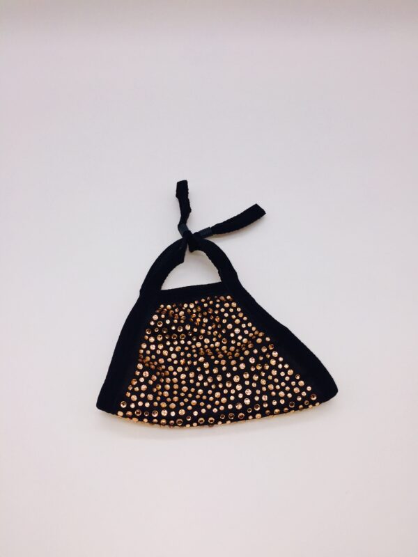 black + champagne rhinestone mask - Image 4