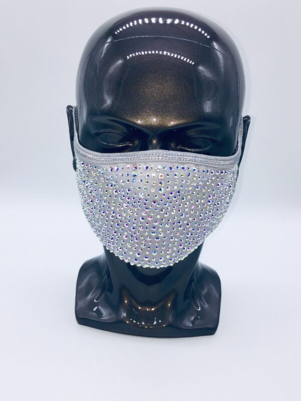 grey + AB rhinestone mask