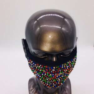 black + mix rhinestone mask