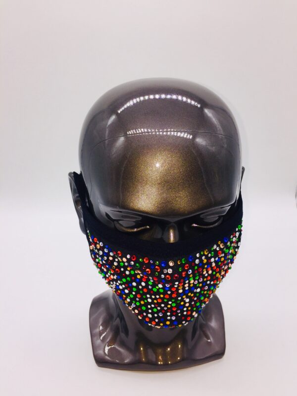 black + mix rhinestone mask