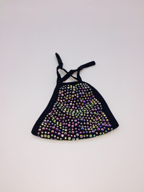black + AB rhinestone mask - Image 5