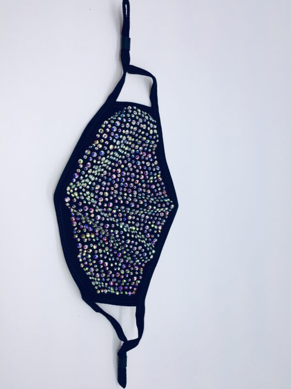 black + AB rhinestone mask - Image 3