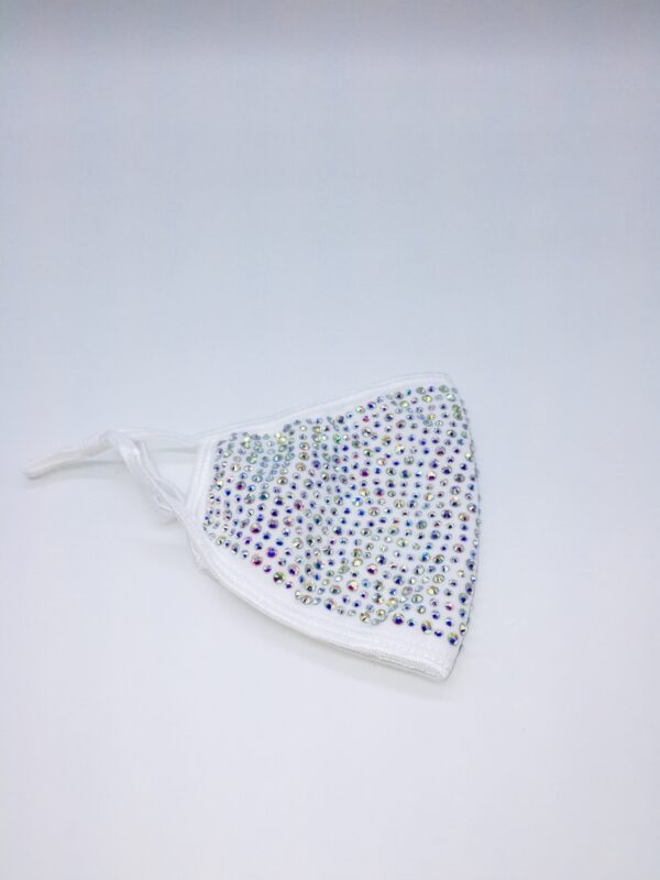 white + AB rhinestone mask - Image 6