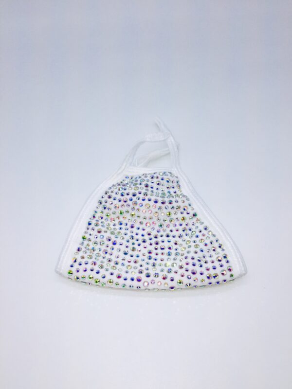 white + AB rhinestone mask - Image 3