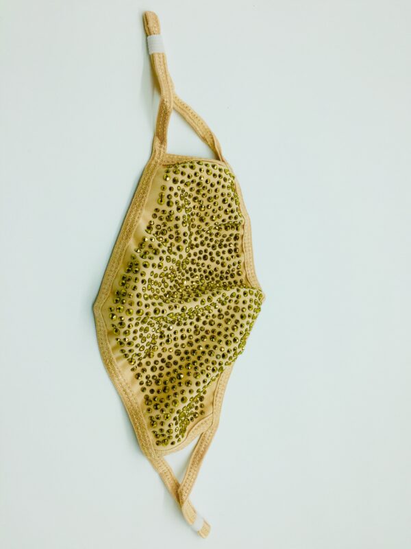 beige + gold rhinestone mask - Image 4