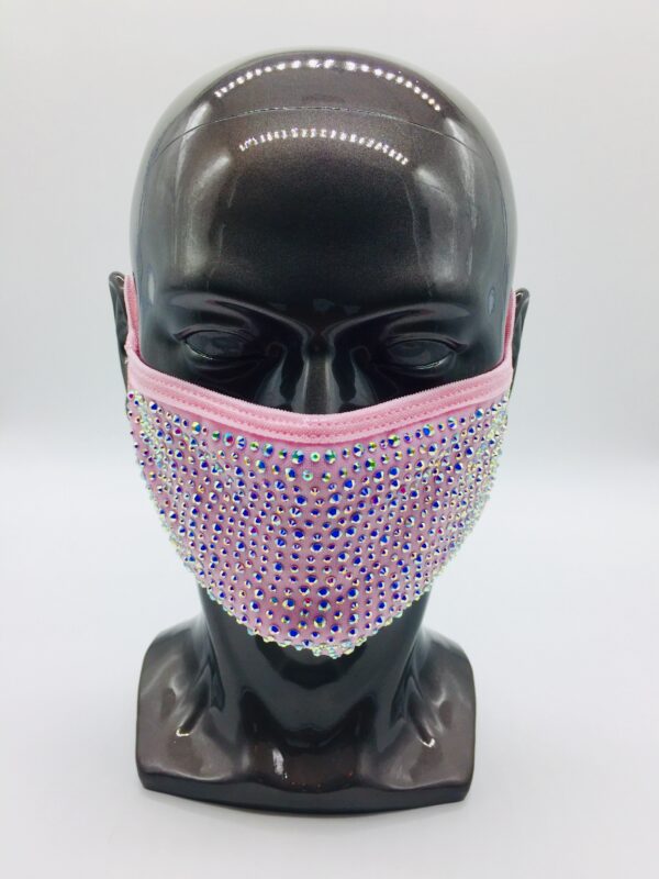 pink + AB rhinestone mask
