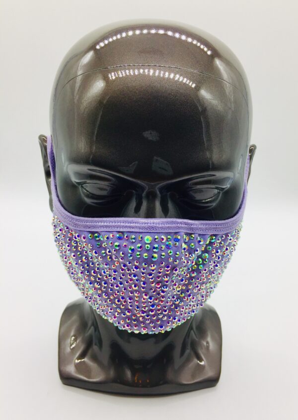 Lilac + AB rhinestone mask