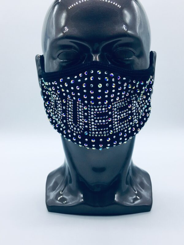 queen pattern +AB rhinestone mask - Image 3