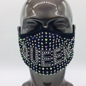 queen pattern +AB rhinestone mask