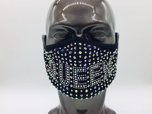 queen pattern +AB rhinestone mask