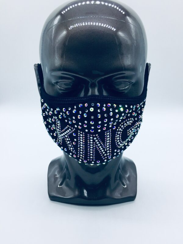 king pattern + AB rhinestone mask