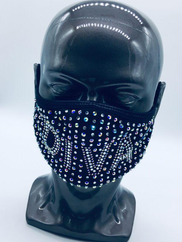 diva pattern rhinestone mask - Image 4