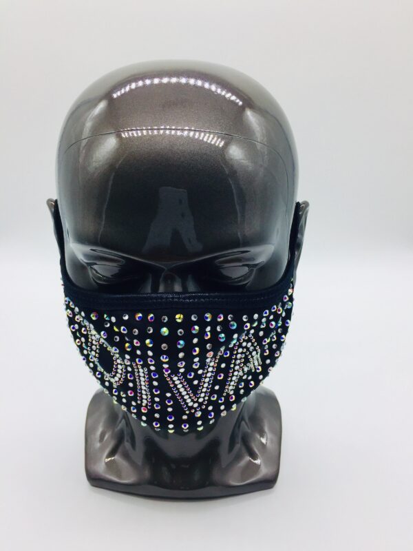 diva pattern rhinestone mask
