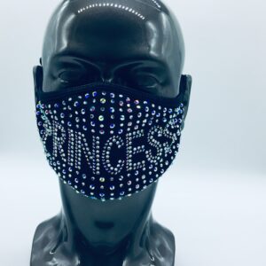 princess pattern rhinestone mask