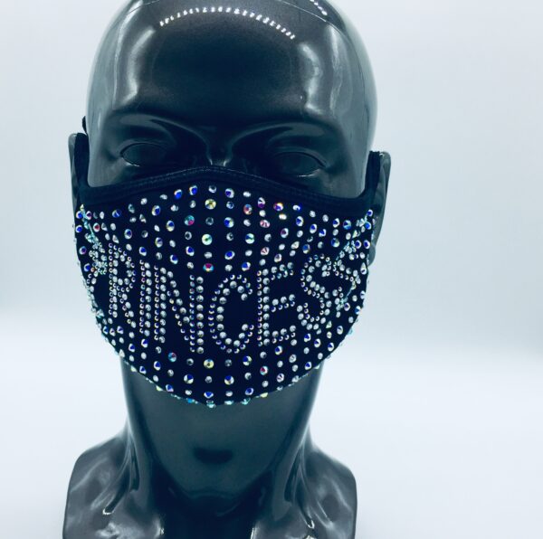 princess pattern rhinestone mask