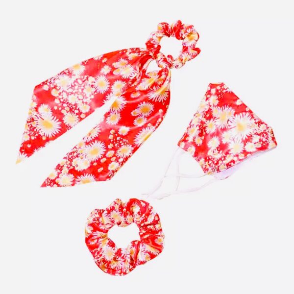red silk 3 piece mask set - Image 3