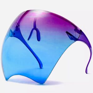 purple and blue face shield