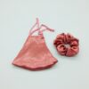 pink silk and scrunchie mask set - Image 5