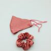 pink silk and scrunchie mask set - Image 4