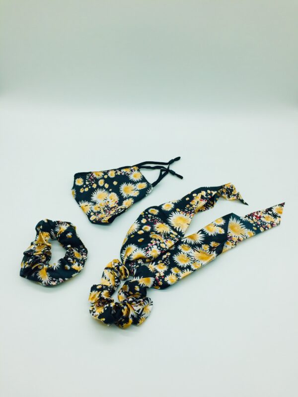 silk black floral design mask - Image 4