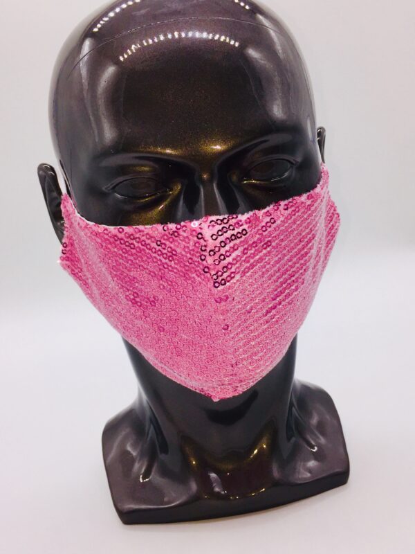 pink sequin mask 