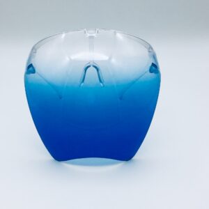 clear and blue face shield