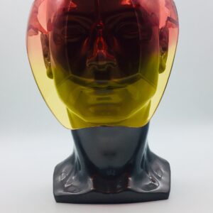 orange and red face shield