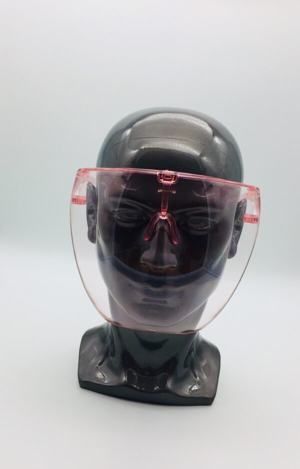 light pink face shield