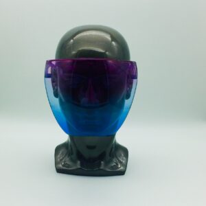 purple and blue face shield