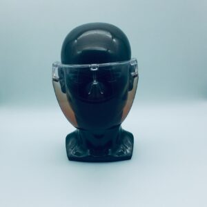 clear and brown face shield
